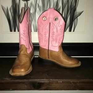🐴Old West Leather Cowgirl Boots,Size-7 3/16”,085