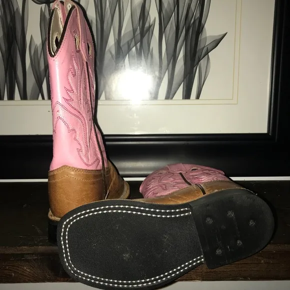 🐴Old West Leather Cowgirl Boots,Size-7 3/16”,085