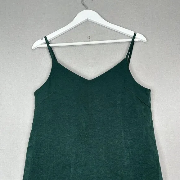 Olive Cheltenham Womens Dress One Size Green Midi Satin Slip Date Minimalist
