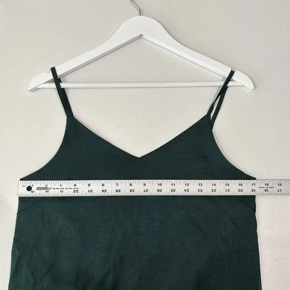 Olive Cheltenham Womens Dress One Size Green Midi Satin Slip Date Minimalist