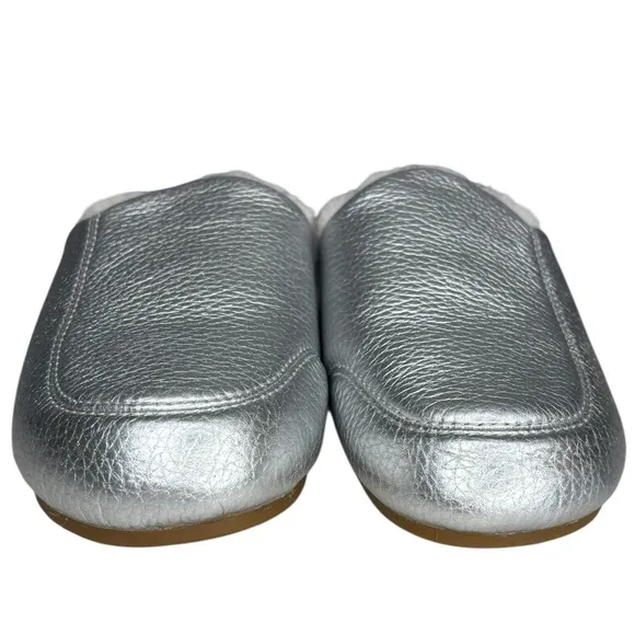 OluKai Kōnea Women’s Shearling Silver Leather Mule Size 10