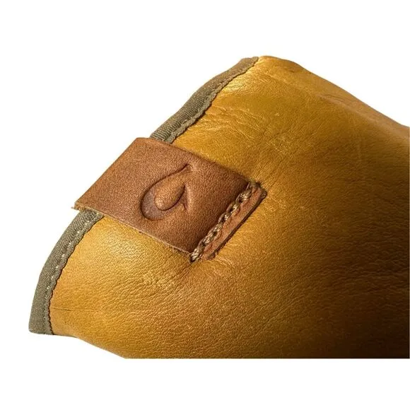 Olukai Men’s Mua ‘Ili Leather Slippers Size 12