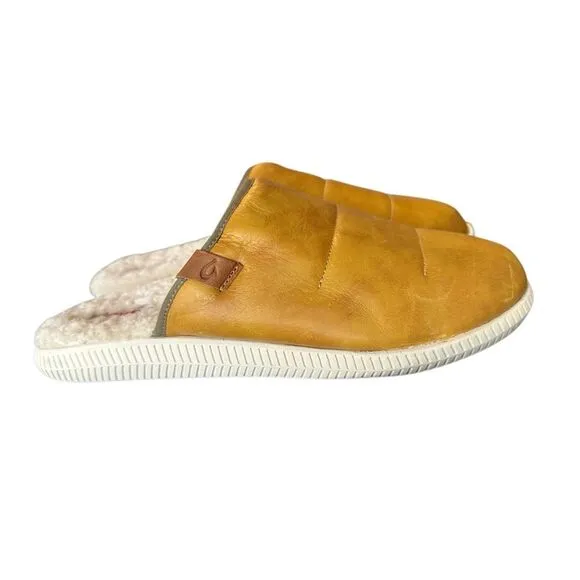 Olukai Men’s Mua ‘Ili Leather Slippers Size 12