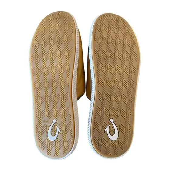 Olukai Men’s Mua ‘Ili Leather Slippers Size 12