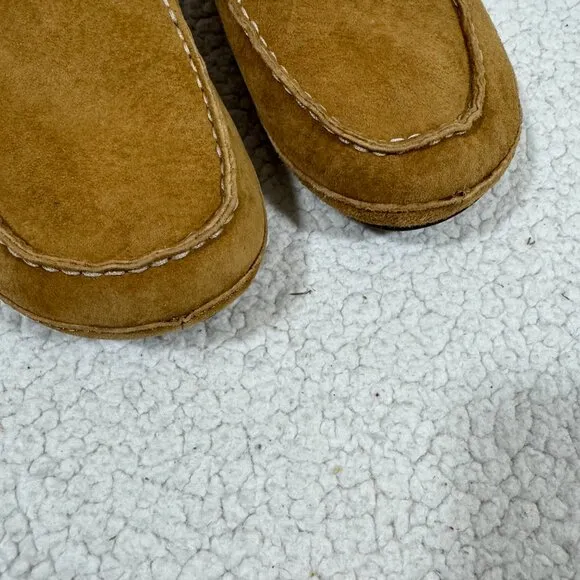 Olukai Moloa Slippers Brown Leather Sheepskin Lined Mens Size 9 M