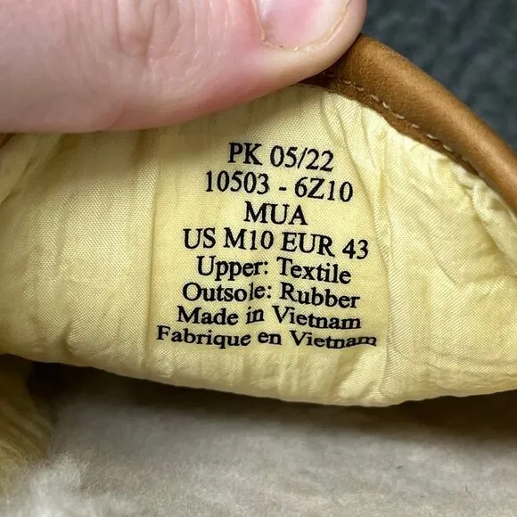 Olukai Mua Slippers Mules Green Olive Canvas Fur Lined Mens Size 10
