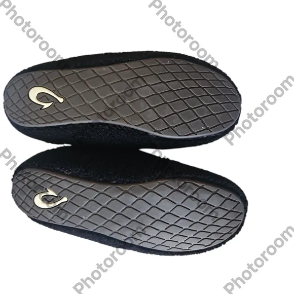 OLUKAI Nohea Heu Woman Soft Sherpa Fleece Drop-in Heel  Slippers 7W