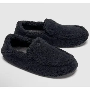 Olukai Women's Nohea Heu Slippers Shoes Faux Wool Black Size 37 EU / 7 US NWT