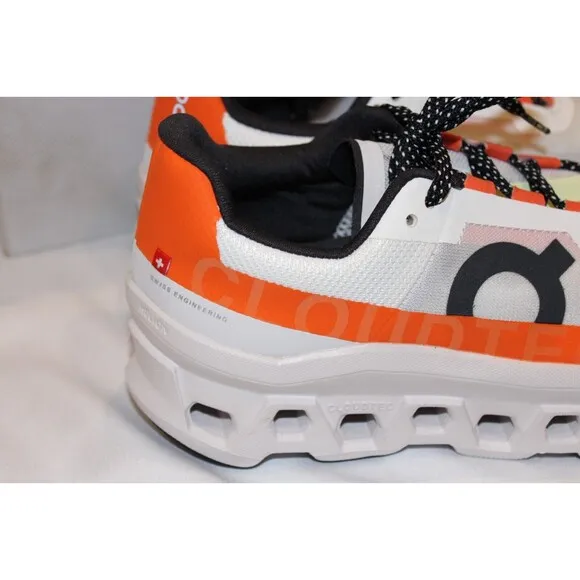 ON CLOUD MEN'S CLOUDMONSTER ATHLETIC SHOES‎ WHITE ORANGE