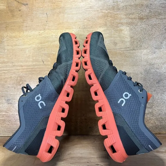On Running Cloud X REFLECTIVE Mens Sz 10.5 Running Shoes Sneakers Rust Rock Grey