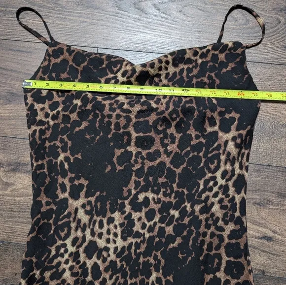 OPT by Johanna Cheetah Print Cowl Neck‎  Midi Dress Size XL