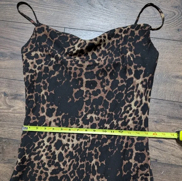 OPT by Johanna Cheetah Print Cowl Neck‎  Midi Dress Size XL