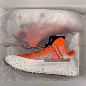 Orange and Gray Athletic Shoes with High-Top Design