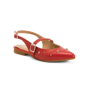 OROSCURO Red Made In Italy Leather Low Heel Shoes
