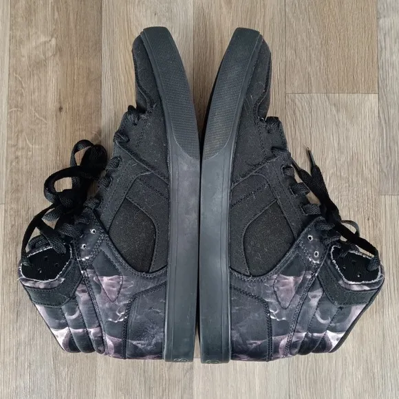 Osiris High Top Skate Shoes Skull Print Mens Size 13 Sneakers Black Lace Up