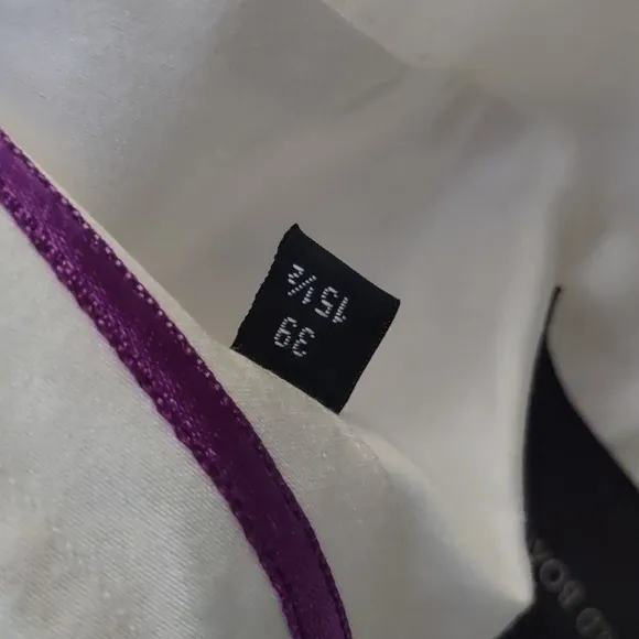 Oswald Boateng Men's Luxury Dress Shirt White w/Blue Trin