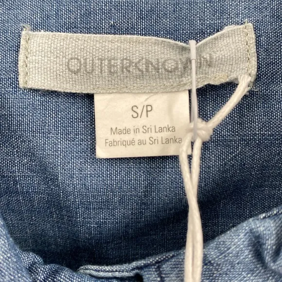 Outerknown Prospect Chambray Long Sleeve Dress Casual Minimalist Size Small