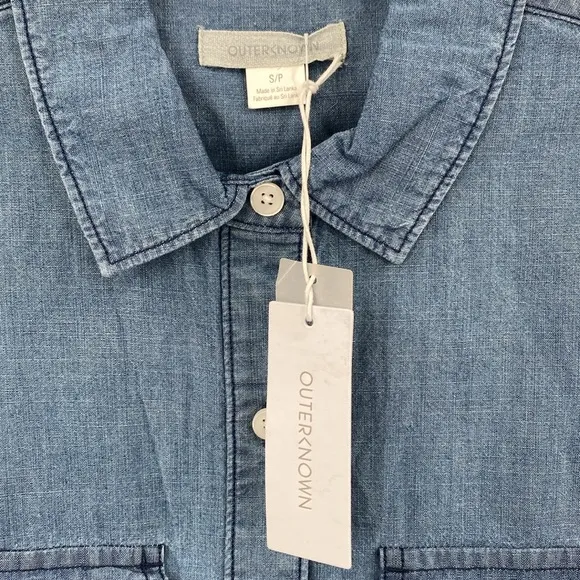 Outerknown Prospect Chambray Long Sleeve Dress Casual Minimalist Size Small