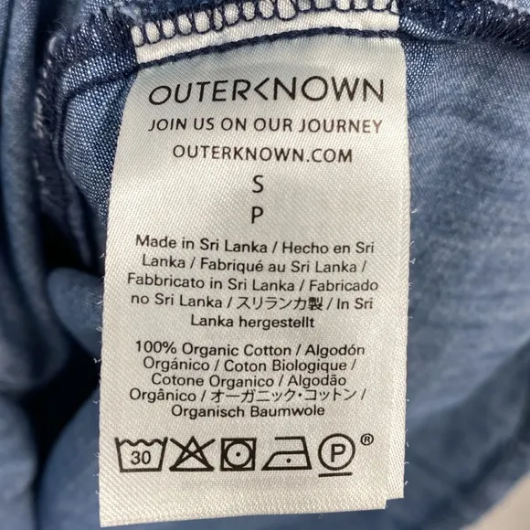 Outerknown Prospect Chambray Long Sleeve Dress Casual Minimalist Size Small