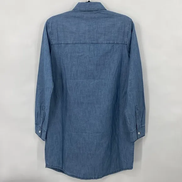 Outerknown Prospect Chambray Long Sleeve Dress Casual Minimalist Size Small