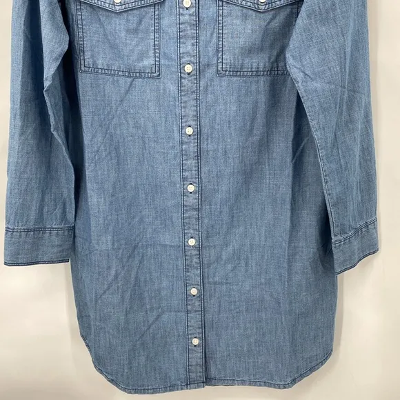 Outerknown Prospect Chambray Long Sleeve Dress Casual Minimalist Size Small