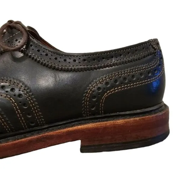 Oxford Dress Shoes Mens 9.5 Black Leather Allen Edmonds McTavish Brogue Wingtip