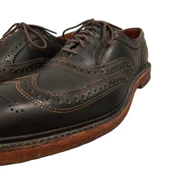 Oxford Dress Shoes Mens 9.5 Black Leather Allen Edmonds McTavish Brogue Wingtip