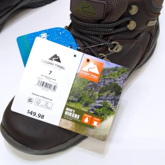 Ozark Trail Free Edge Hiker Men's 7 Boots Leather Waterproof NWT