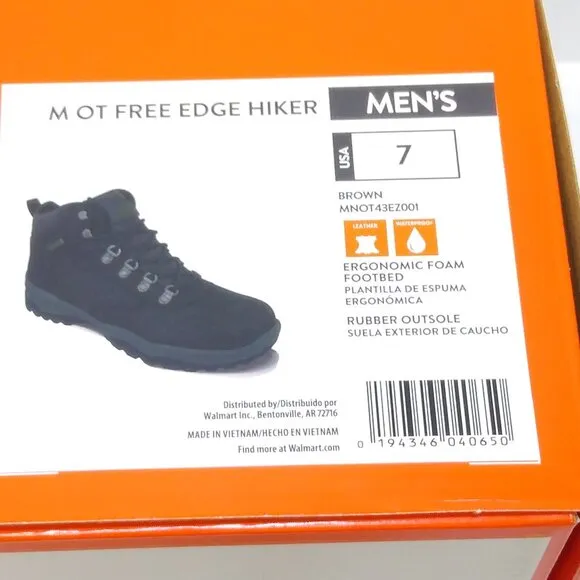 Ozark Trail Free Edge Hiker Men's 7 Boots Leather Waterproof NWT