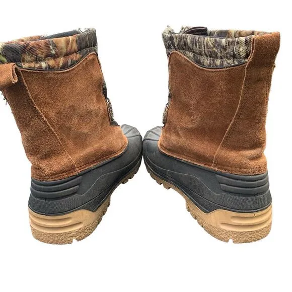 Ozark Trail Mens 3M Thinsulate Winter Hunting Snow Boots Size 5 Camo Suede