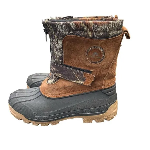 Ozark Trail Mens 3M Thinsulate Winter Hunting Snow Boots Size 5 Camo Suede