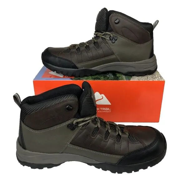 Ozark Trail Men's Meadows Waterproof Brown Leather Hiking Work Boots Size 12 NEW