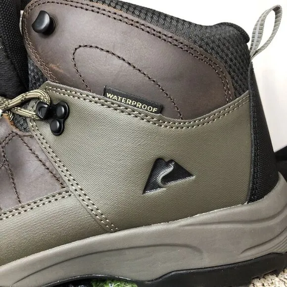 Ozark Trail Men's Meadows Waterproof Brown Leather Hiking Work Boots Size 12 NEW