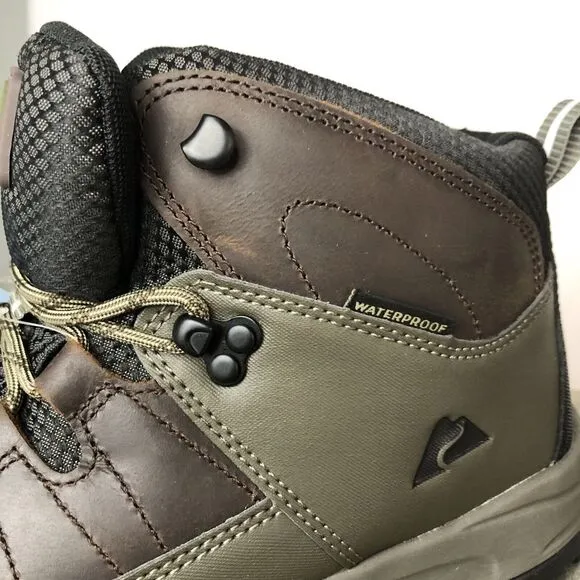 Ozark Trail Men's Meadows Waterproof Brown Leather Hiking Work Boots Size 12 NEW
