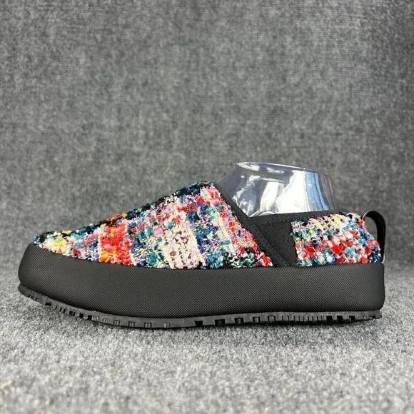 P448 Laby Slippers Womens 8.5 EU 39 Tweed Multicolor Slip On Fur Sherpa Lined