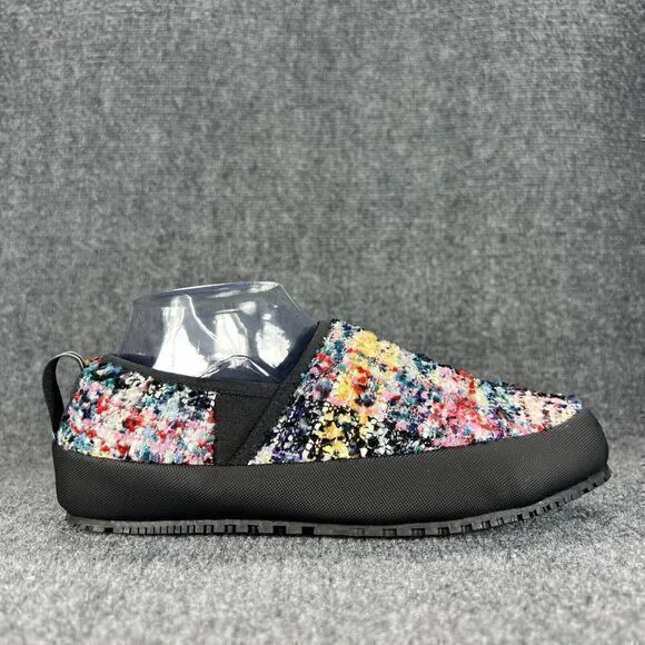 P448 Laby Slippers Womens 8.5 EU 39 Tweed Multicolor Slip On Fur Sherpa Lined