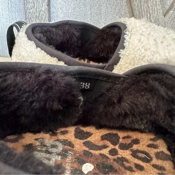 P448 SHEARLING LABY TEDDY FAUX FUR SLIPPERS