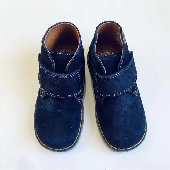 Pablosky kids genuine suede blueVelcro booties NEW