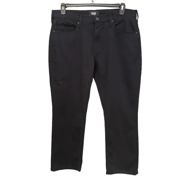 PAIGE Federal Jeans Inkwell Darkwash Deep Blue Black Plus Size 34 X 26