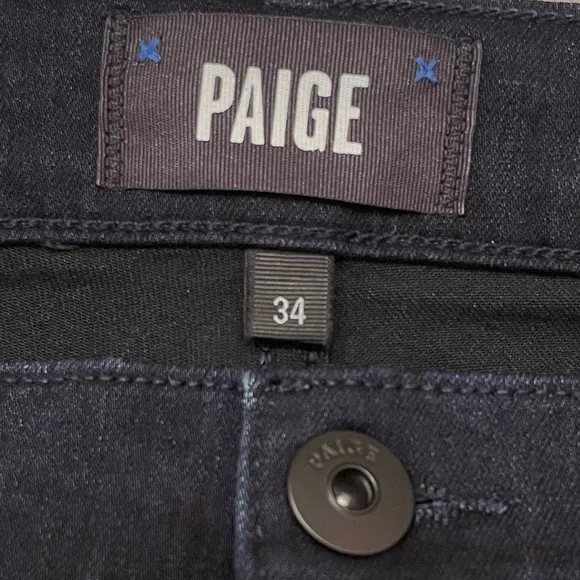 PAIGE Federal Jeans Inkwell Darkwash Deep Blue Black Plus Size 34 X 26