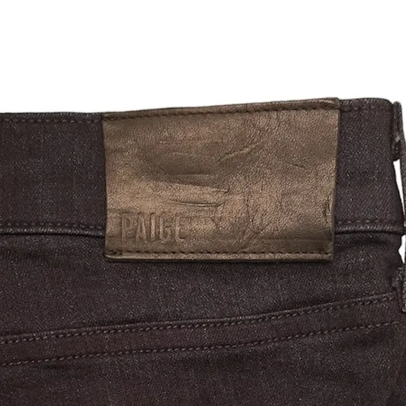 PAIGE Federal Jeans Inkwell Darkwash Deep Blue Black Plus Size 34 X 26