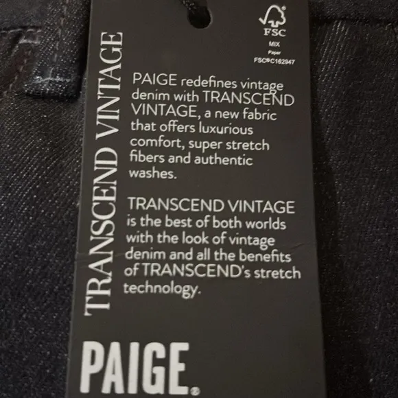 PAIGE Leenah Embellished Wide Leg Denim Jeans dark blue high rise size 32