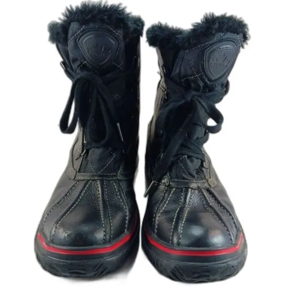 Pajar Waterproof  Insulated Fur Lined Lace Up Women's 10 Winter Boots Black.