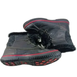 Pajar Waterproof  Insulated Fur Lined Lace Up Women's 10 Winter Boots Black.