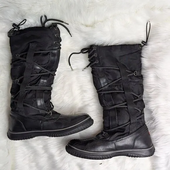 Pajar women’s Grip Leather snow winter boots Size 10 Black