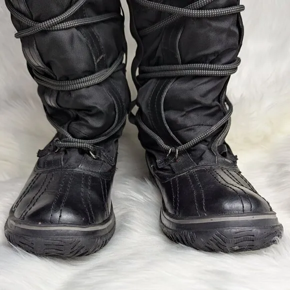 Pajar women’s Grip Leather snow winter boots Size 10 Black