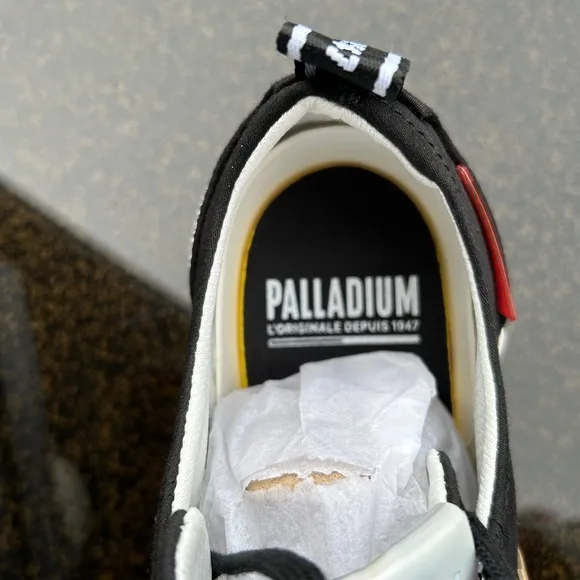 Palladium Revolt LoTop Black Marshmallow Platform Tennis Shoes, Size 42, US 10