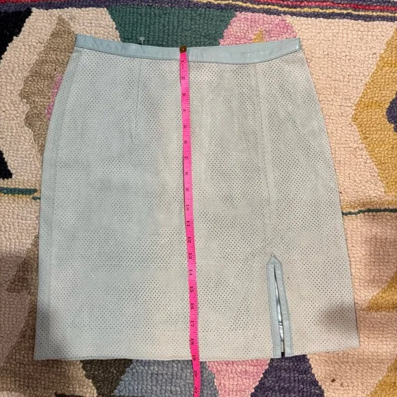 Paolo Santini NWT Women’s Teal 100% Leather Mini Skirt Size 10‎