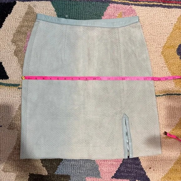 Paolo Santini NWT Women’s Teal 100% Leather Mini Skirt Size 10‎
