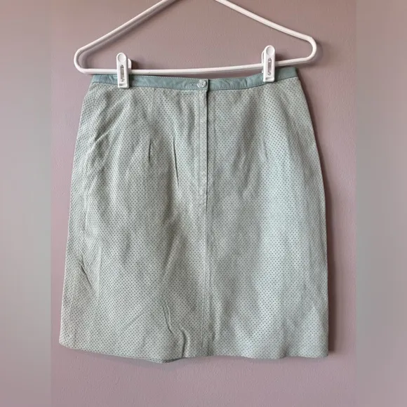 Paolo Santini NWT Women’s Teal 100% Leather Mini Skirt Size 10‎